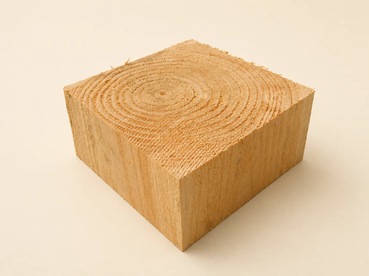 Blank 8 by 8 inch end-grain block at 100mm depth on ivory