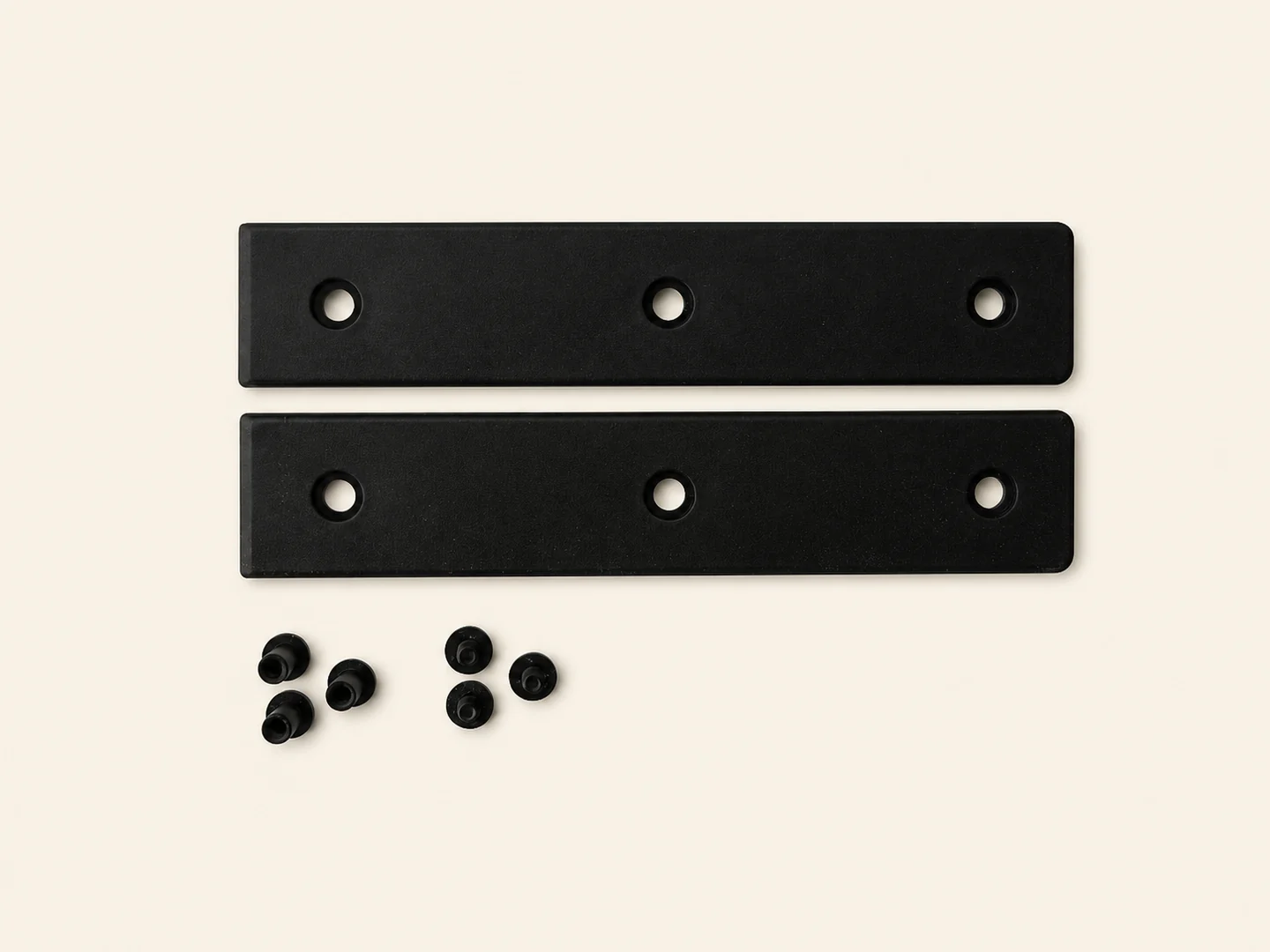 Two black WATL Competition Hawk replacement handle scales with six fixings on ivory